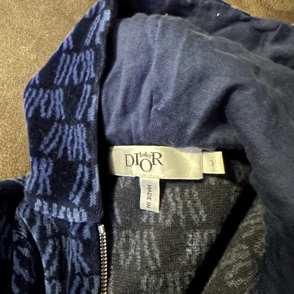 Dior Kids Navy Monogram Zip Hoodie and Joggers Set